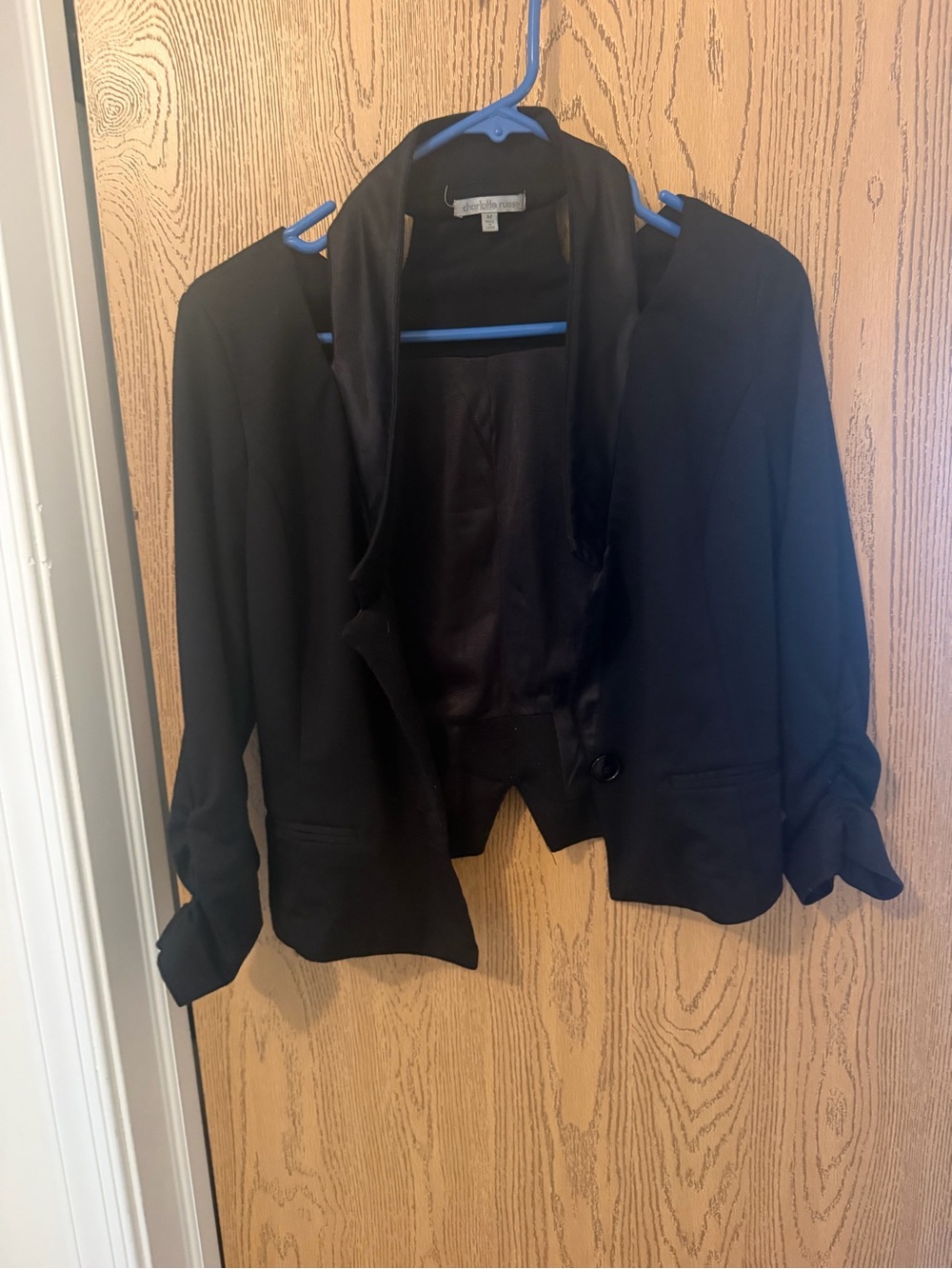 Charlotte Russe Black Women's Tailored Open-Front Blazer